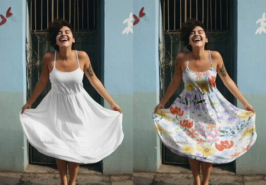 Apparel Women Sundress Mockup With Generative AI
