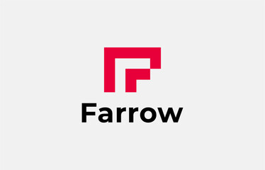 Logo Arrow and Letter F, Template creative design fintech, technology, arrow, growth and increase symbols icon. Editable file