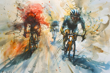 abstract background with bicycle racers
