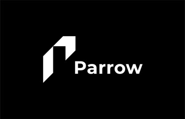 Logo Arrow and Letter P, Template creative design fintech, technology, arrow, growth and increase symbols icon. Editable file