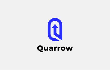 Logo Arrow and Letter Q, Template creative design fintech, technology, arrow, growth and increase symbols icon. Editable file