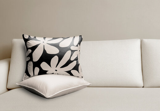 Cushion Pillow Cases Mockup With Generative AI