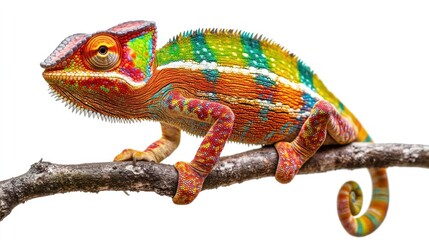 Obraz premium Vibrant Chameleon on a Branch