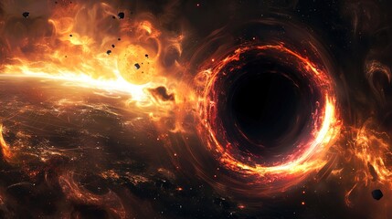 Fototapeta premium Cosmic black hole wallpaper