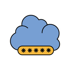 password color line icon with white background vector stock illustration