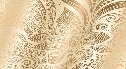 Fototapeta premium Luxurious golden botanical background. Printable wallpapers, covers, wall art, greeting card, wedding cards, invitations.