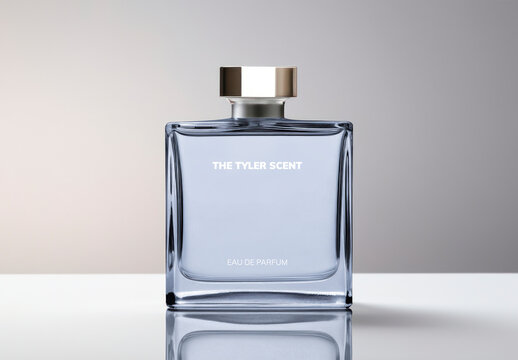 Product Packaging Glass Perfume Bottle Mockup With Generative AI