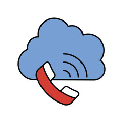 call color line icon with white background vector stock illustration