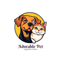 creative pet shop logo. dog and cat vector logo