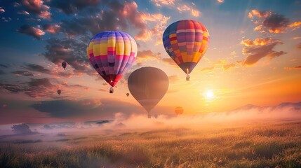 Obraz premium Hot air balloon wallpaper