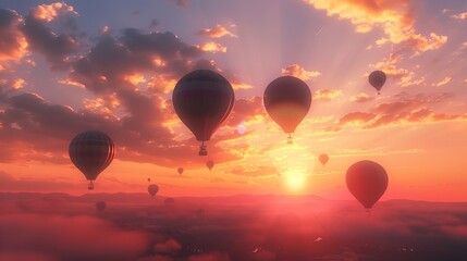 Obraz premium Hot air balloon wallpaper