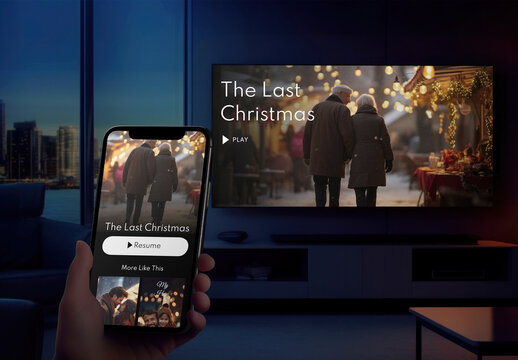 Screen Smart TV And Phone Mockup With Generative AI