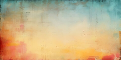 Illustration with colorful paint wall background.