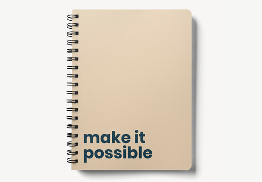 Stationery Flatlay Spiral Notebook Cover Mockup With Generative AI