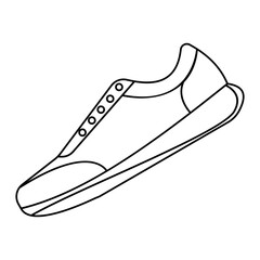 Sneakers Shoes Line Art Illustration