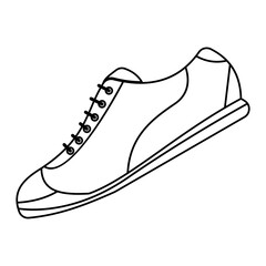 Sneakers Shoes Line Art Illustration