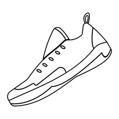 Sneakers Shoes Line Art Illustration
