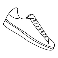 Sneakers Shoes Line Art Illustration