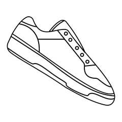 Sneakers Shoes Line Art Illustration