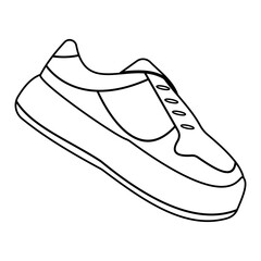 Sneakers Shoes Line Art Illustration