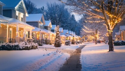 Fototapeta premium Christmas and new year decorated street 