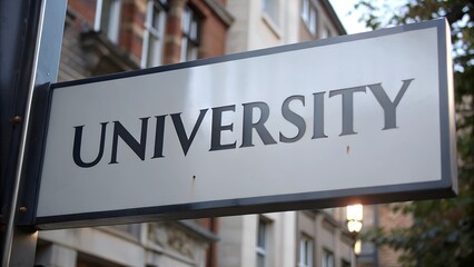 sign text university close up