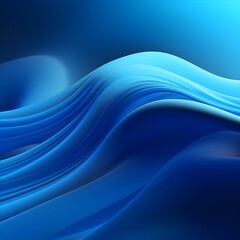 Obraz premium Mesmerizing Glowing Blue Abstract Waves with 3D Gradient Motion