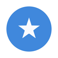 Obraz premium The flag of Somalia. Flag icon. Standard color. Round flag. Computer illustration. Digital illustration. Vector illustration.