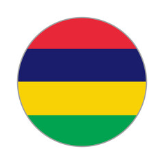 The flag of Mauritius. Flag icon. Standard color. Round flag. Computer illustration. Digital illustration. Vector illustration.