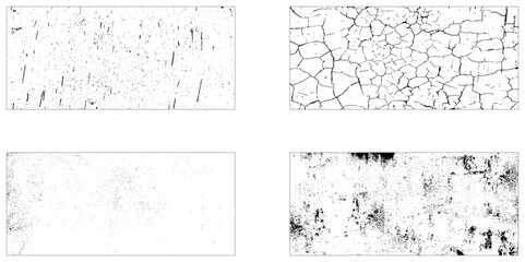 Collection of four grunge texture bundle.