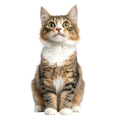 Fototapeta premium Cat isolated on a white background as transparent PNG