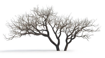 Dry trees leafless standing white backgrounds 3d render 