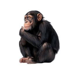 Fototapeta premium Chimpanzee isolated on a white background as transparent