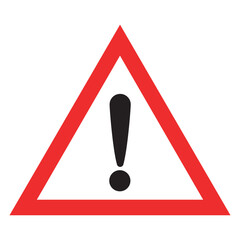 Caution sign within a red triangle, Traffic signs vector design