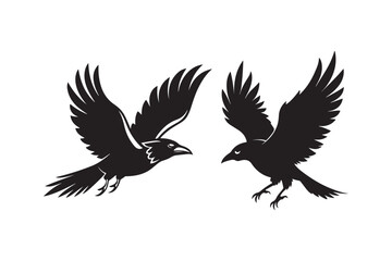 Crow silhouette vector illustration