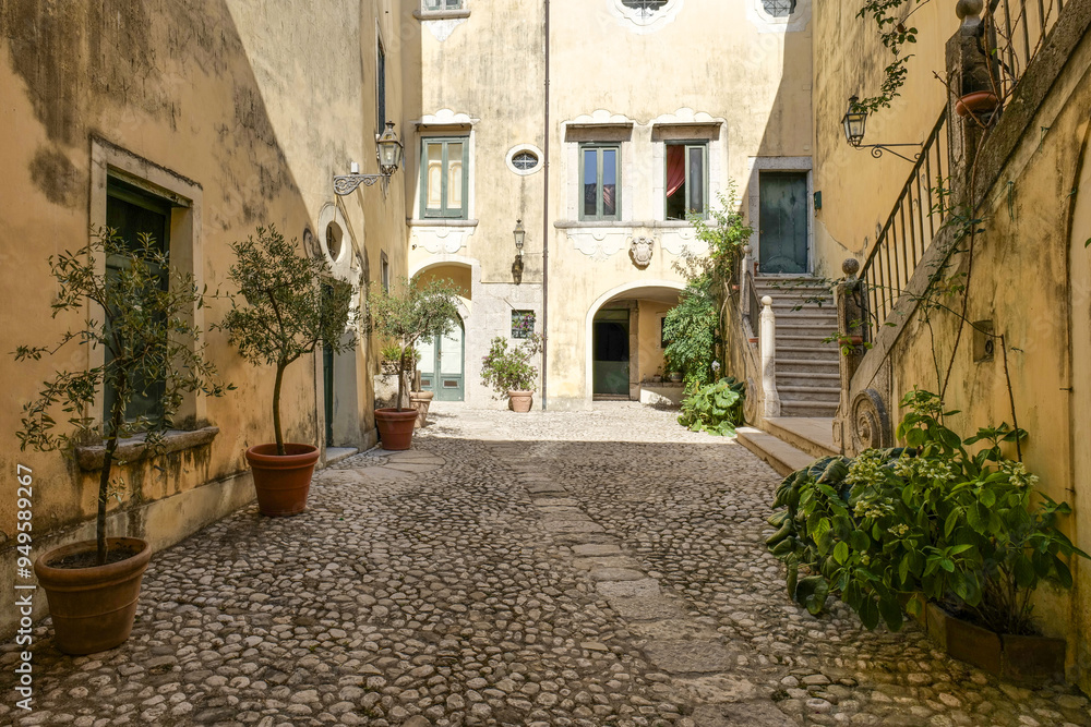 Poster A street of San Lorenzello, a village in Campania, Italy.