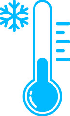 vector of a cold temperature thermometer. symbols, illustrations, icons