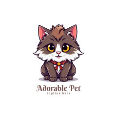 Persian cat vector logo. pet logo. Mascot logo