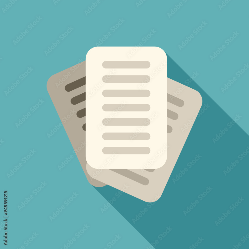Poster this vector illustration features a stack of digital documents, symbolizing data storage in a modern