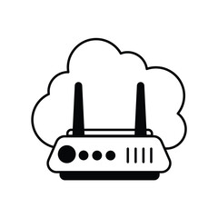 Obraz premium router glyph icon with white background vector stock illustration