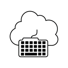 keyboard glyph icon with white background vector stock illustration