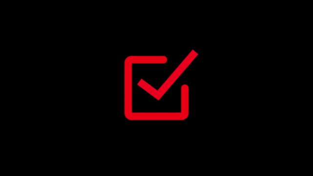 checkmark sign icon animation. tick mark, complete mark, right, conform mark
