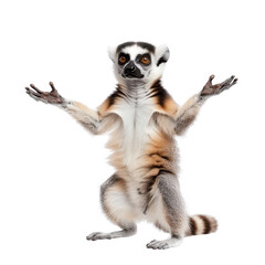 Fototapeta premium Lemur isolated on a white background as transparent