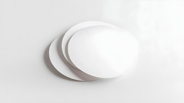 product round sticker mockup, white design