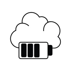 battery glyph icon with white background vector stock illustration