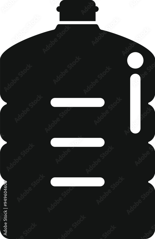 Poster big bottle of water with handle icon glyph style for any purpose use