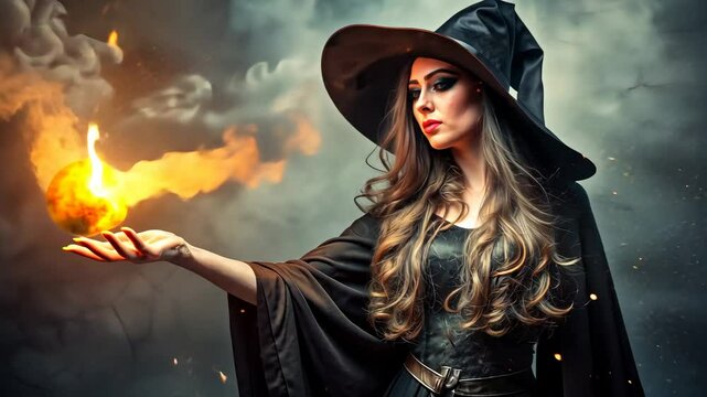Witch with a Fireball.