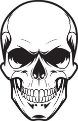 Obraz premium Bold and Stylized Skull Illustration - Perfect for Tattoo Designs, Graphic Art, and Horror Themes