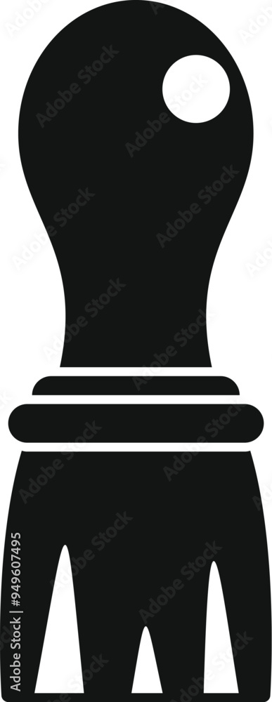 Poster simple vector icon of a shaving brush with a wooden handle for applying shaving cream before shaving