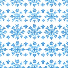 white and blue christmas seamless snowflake background 